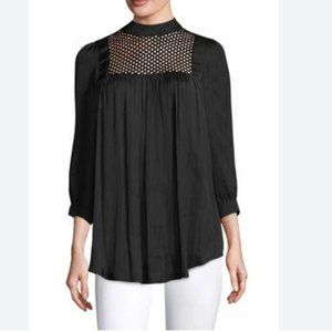 SMYTHE PRAIRIE MOCKNECK TUNIC IN BLACK LG